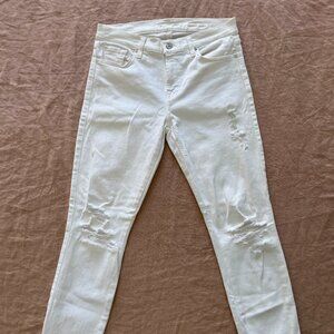 7 For All Mankind Gwenevere Distressed Crop Jeans